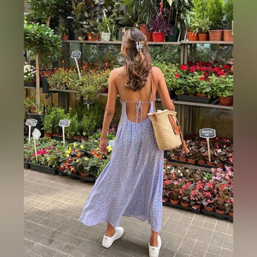 Zara Beautiful Open back floral dress